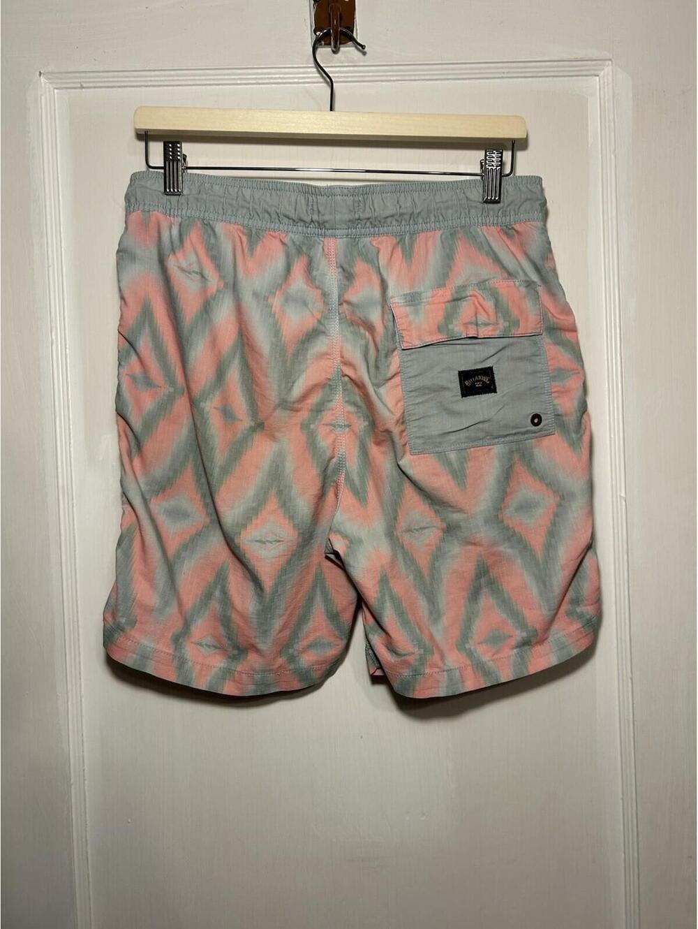 Billabong Sundays Layback Board Shorts Mens Medium Blue Palm Tree Surf Beach